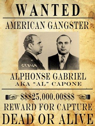 Al Capone procurado Wanted